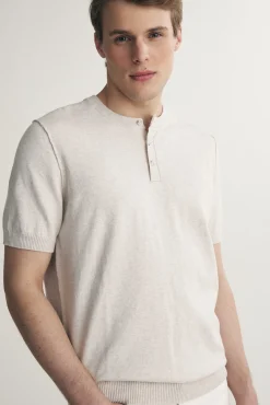 Cotton henley shirt
