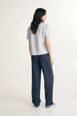 Linen pants with elastic